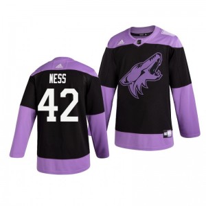 Aaron Ness Coyotes Black Hockey Fights Cancer Practice Jersey - Sale
