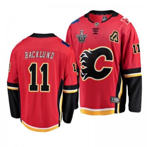 Flames Mikael Backlund 2020 Stanley Cup Playoffs Home Red Jersey - Sale