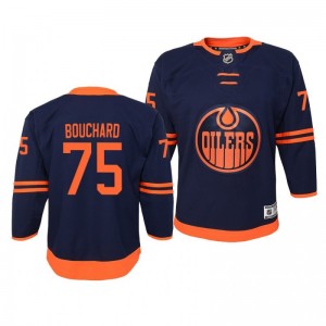 Evan Bouchard Edmonton Oilers 2019-20 Premier Navy Alternate Jersey - Youth - Sale