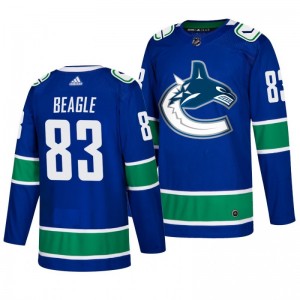 Jay Beagle Canucks Authentic adidas Home Blue Jersey - Sale