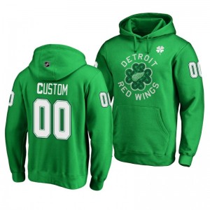 Custom Detroit Red Wings St. Patrick's Day Green Pullover Hoodie - Sale
