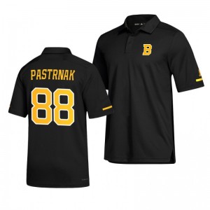 Bruins David Pastrnak Alternate Game Day Black Polo Shirt - Sale