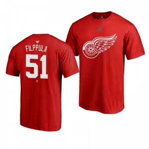 Valtteri Filppula Red Wings Red Authentic Stack T-Shirt - Sale