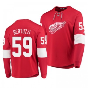 Red Wings Tyler Bertuzzi Red Adidas Platinum Long Sleeve Jersey T-Shirt - Sale