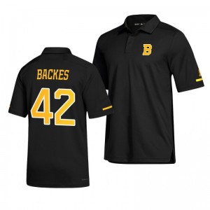 Bruins David Backes Alternate Game Day Black Polo Shirt - Sale