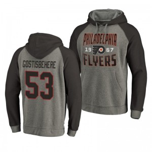 Shayne Gostisbehere Flyers Timeless Collection Ash Antique Stack Hoodie - Sale