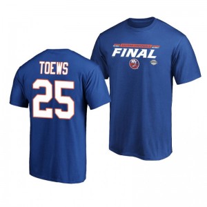 2020 Stanley Cup Playoffs Islanders Devon Toews Royal Eastern Conference Final Bound Overdrive T-Shirt - Sale