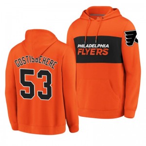 Flyers Shayne Gostisbehere Classics Faux Cashmere Pullover Orange Hoodie - Sale