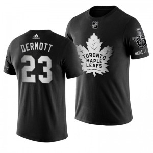 2019 Stanley Cup Playoffs Toronto Maple Leafs Travis Dermott Black Blocker Men's T-shirt - Sale