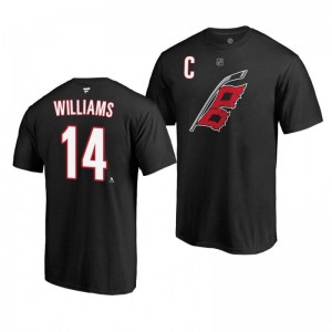 Hurricanes Justin Williams Black Alternate Authentic Stack T-Shirt - Sale