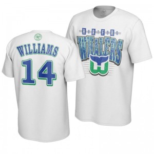 Hurricanes Justin Williams Retro White 90s Vintage T-Shirt - Sale