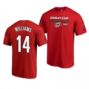 Hurricanes Justin Williams 2019 Stanley Cup Playoffs Bound Body Checking T-Shirt Red - Sale