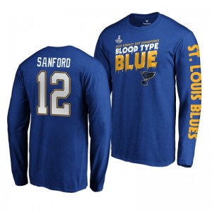 2019 Stanley Cup Champions Blues Royal Home Ice Zach Sanford T-Shirt - Sale