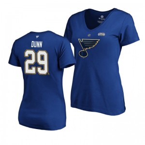 Blues 2019 Stanley Cup Final Vince Dunn Authentic Stack Blue Women's T-Shirt - Sale
