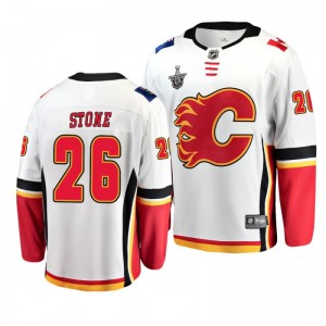 Flames Michael Stone 2019 Stanley Cup Playoffs Away Player Jersey White - Sale