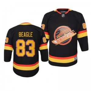 Jay Beagle Vancouver Canucks 2019-20 Flying Skate Premier Black Throwback Jersey - Youth - Sale
