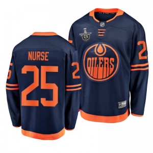 Oilers Darnell Nurse 2020 Stanley Cup Playoffs Alternate Navy Jersey - Sale
