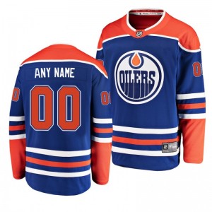 Custom Oilers Royal Breakaway Player Alternate Jersey - Sale