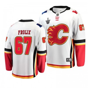Flames Michael Frolik 2019 Stanley Cup Playoffs Away Player Jersey White - Sale