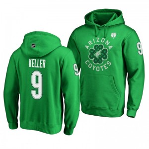 Clayton Keller Arizona Coyotes St. Patrick's Day Green Pullover Hoodie - Sale