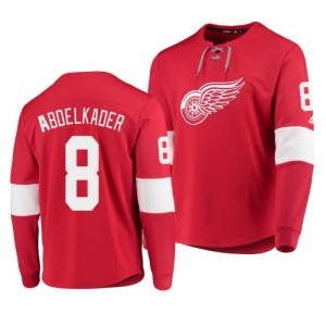 Red Wings Justin Abdelkader Red Platinum Long Sleeve Jersey T-Shirt - Sale