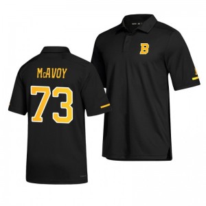 Bruins Charlie McAvoy Alternate Game Day Black Polo Shirt - Sale