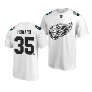 Red Wings Jimmy Howard White 2019 NHL All-Star T-shirt - Sale
