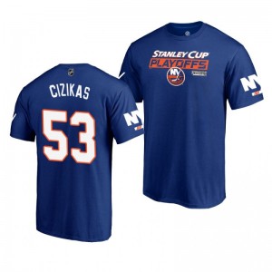 2019 Stanley Cup Playoffs New York Islanders Casey Cizikas Royal Bound Body Checking T-Shirt - Sale