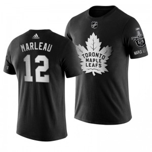 2019 Stanley Cup Playoffs Toronto Maple Leafs Patrick Marleau Black Blocker Men's T-shirt - Sale
