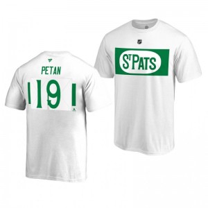 Toronto Maple Leafs Nic Petan White 2019 St. Pats Authentic Stack Alternate T-Shirt - Sale