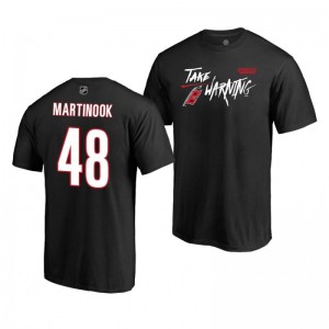 Hurricanes Jordan Martinook 2019 Stanley Cup Playoffs Bound Charging T-Shirt Black - Sale
