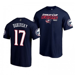 Blue Jackets Brandon Dubinsky 2019 Stanley Cup Playoffs Bound Body Checking T-Shirt Navy - Sale