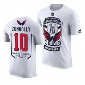 2018 Stanley Cup Champions Brett Connolly Capitals White Men's T-Shirt - Sale
