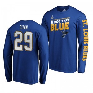 2019 Stanley Cup Champions Blues Royal Home Ice Vince Dunn T-Shirt - Sale