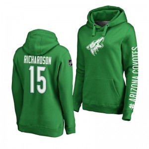 Brad Richardson Arizona Coyotes St. Patrick's Day Green Women's Pullover Hoodie - Sale