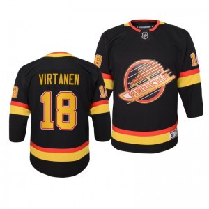 Jake Virtanen Vancouver Canucks 2019-20 Flying Skate Premier Black Throwback Jersey - Youth - Sale