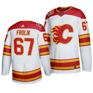 Michael Frolik Flames White 2019-20 Heritage Authentic Jersey - Sale