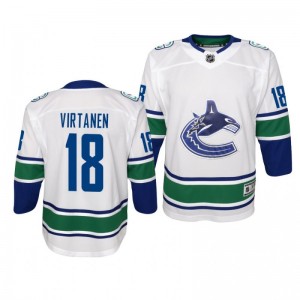 Jake Virtanen Vancouver Canucks 2019-20 Premier White Away Jersey - Youth - Sale