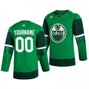 Oilers Custom 2020 St. Patrick's Day Authentic Player Green Jersey - Sale