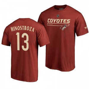 Arizona Coyotes Vinnie Hinostroza Red Rinkside Collection Prime Authentic Pro T-shirt - Sale