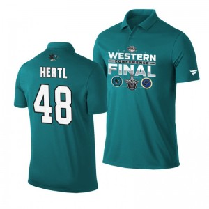 Tomas Hertl Sharks 2019 Stanley Cup Western Conference Finals Matchup Polo Shirt Teal - Sale