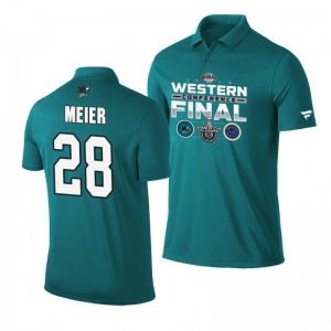 Timo Meier Sharks 2019 Stanley Cup Western Conference Finals Matchup Polo Shirt Teal - Sale