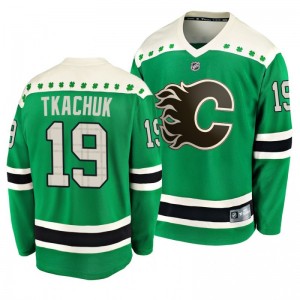 Flames Matthew Tkachuk 2020 St. Patrick's Day Replica Player Green Jersey - Sale