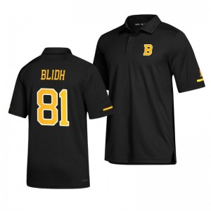 Bruins Anton Blidh Alternate Game Day Black Polo Shirt - Sale