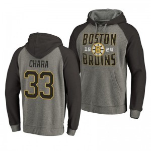 Bruins Zdeno Chara Timeless Collection Ash Antique Stack Hoodie - Sale