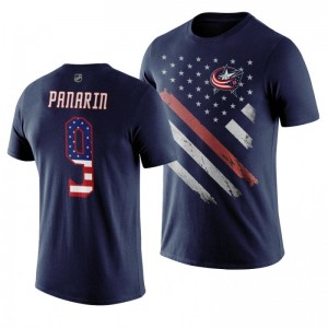 Artemi Panarin Blue Jackets Navy Independence Day T-Shirt - Sale