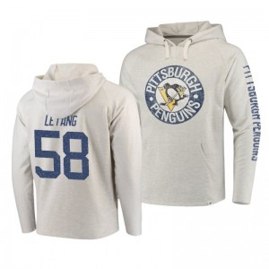 Pittsburgh Penguins Kris Letang True Classics Cream French Terry Pullover Hoodie - Sale