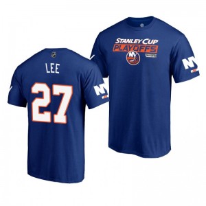 2019 Stanley Cup Playoffs New York Islanders Anders Lee Royal Bound Body Checking T-Shirt - Sale