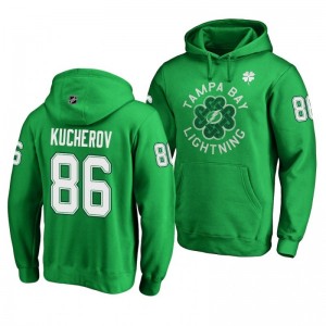 Nikita Kucherov Tampa Bay Lightning St. Patrick's Day Green Pullover Hoodie - Sale