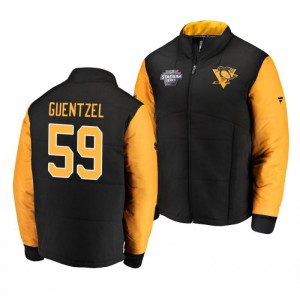Black Penguins Jake Guentzel Authentic Pro Puffer NHL Stadium Series Jacket - Sale